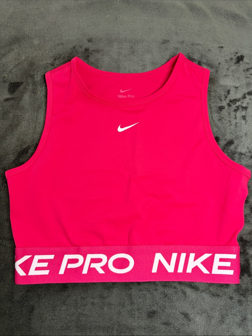 Nike Pro Women's Bright Pink Cropped Tank Top